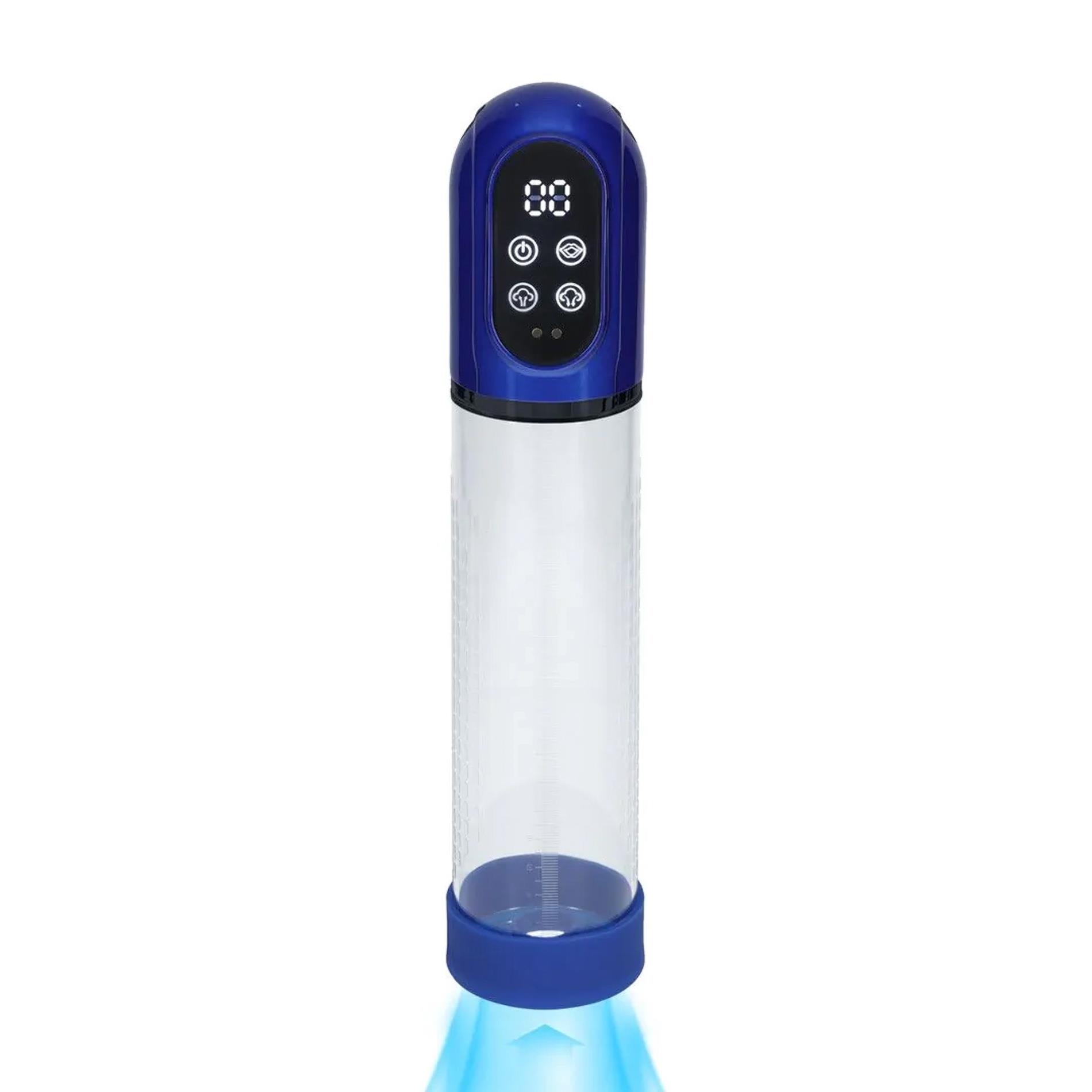 36-PMP058MBL_01 automatyczna pompka do penisa i masturbator ENGAGE w kolorze Metallic Blue