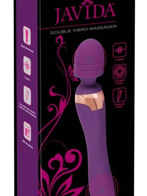 wibrator podwójny - Javida Double Massager fioletowy masażer z dwoma silnikami