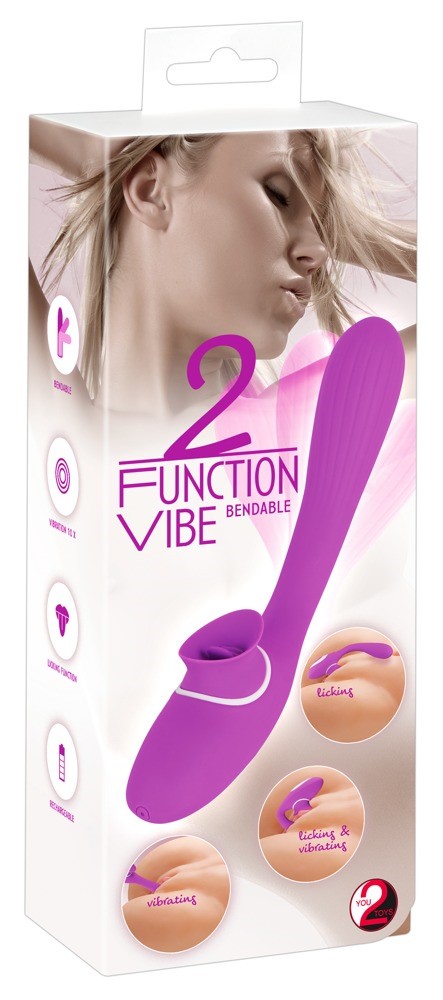 5982080000 Wibrator dla kobiet 2 Function Bendable Vibe z funkcją lizania i stymulacją punktu G