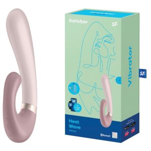 Wibrator dla kobiet Heat Wave Connect App w kolorze mauve na białym tle