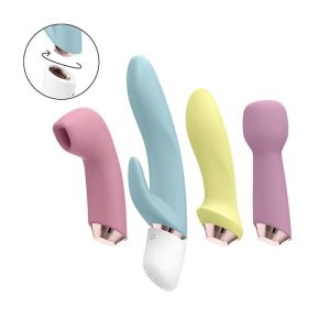 Zestaw wibratorów dla kobiet Satisfyer Marvelous Four z wymiennymi głowicami